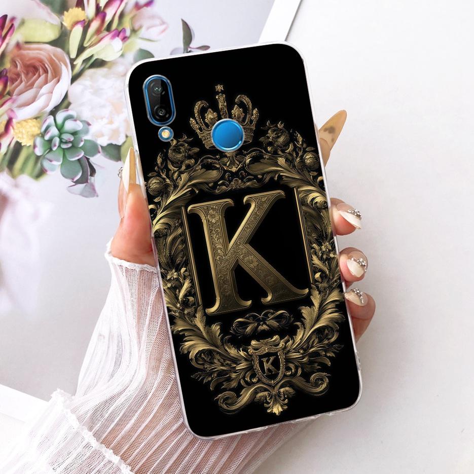 For Huawei P20 Lite Case ANE-LX1 ANE-LX2 ANE-LX3 Luxury Crown Letters Cover Soft Slim Phone Case For Huawei Nova 3E P20Lite Bags