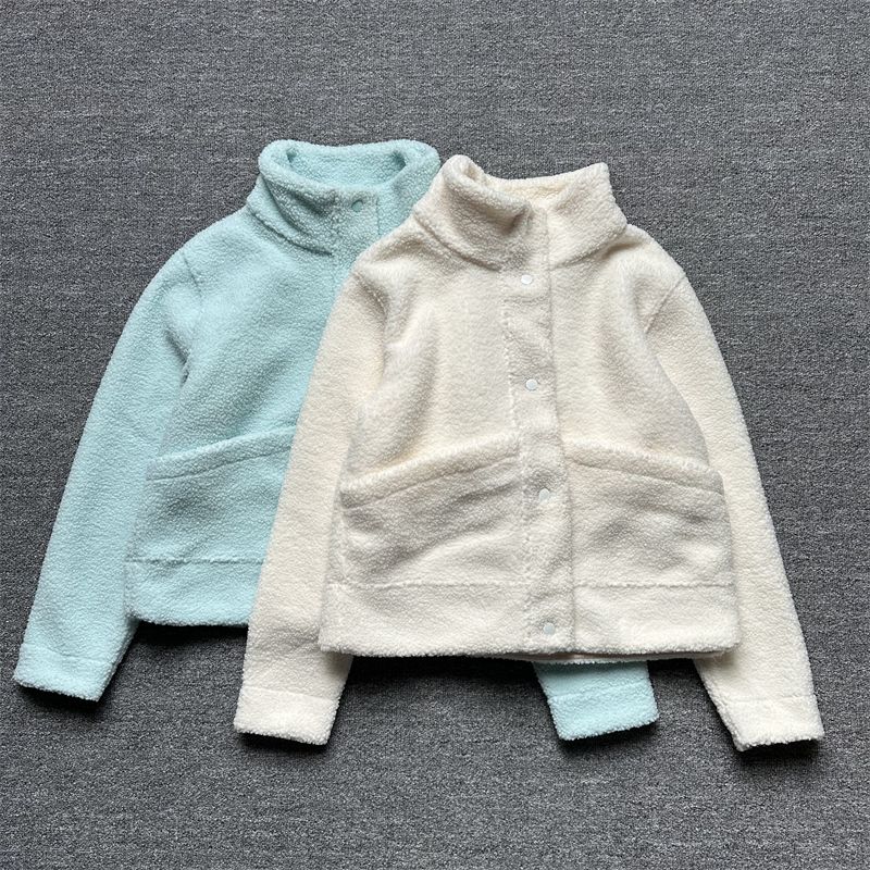 

Экспорт Европейский и Американский Однобортный Большого Размера Флис Искусственный Кашемир Стойка Воротник Свободный и Теплый Все-Сочетаемый Молодежный Внешний Слой Light blue Cashmere Outwear L