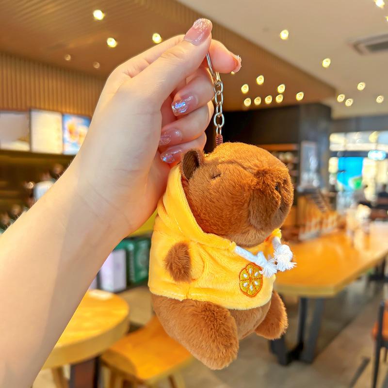 Cute Cartoon Capybara Pendant Plush Toy Doll Bag Hanging Ornaments Cute Kapila Keychain Doll Car Pendant Desktop Doll Ornaments