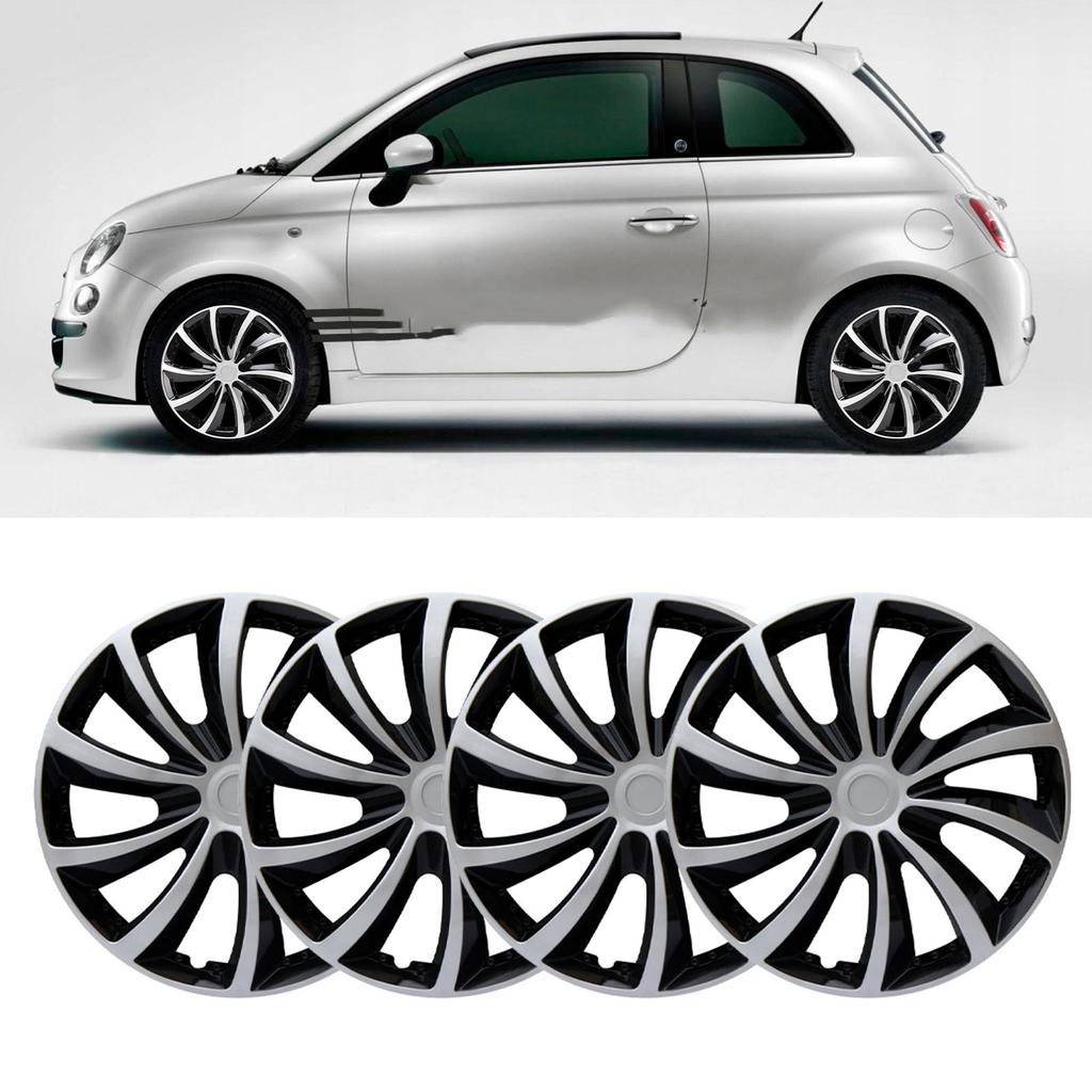 4 Piezas 14 Pulgadas Cubo Completo Aspecto Elegante Se Ajusta a Rueda R14 Cubierta para la Mayoría de Coches Camionetas SUV