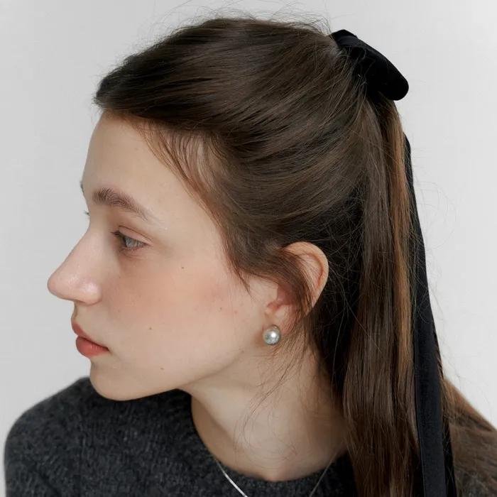 Classic Velvet Ribbon Hair Pin XL (L233MHA050)