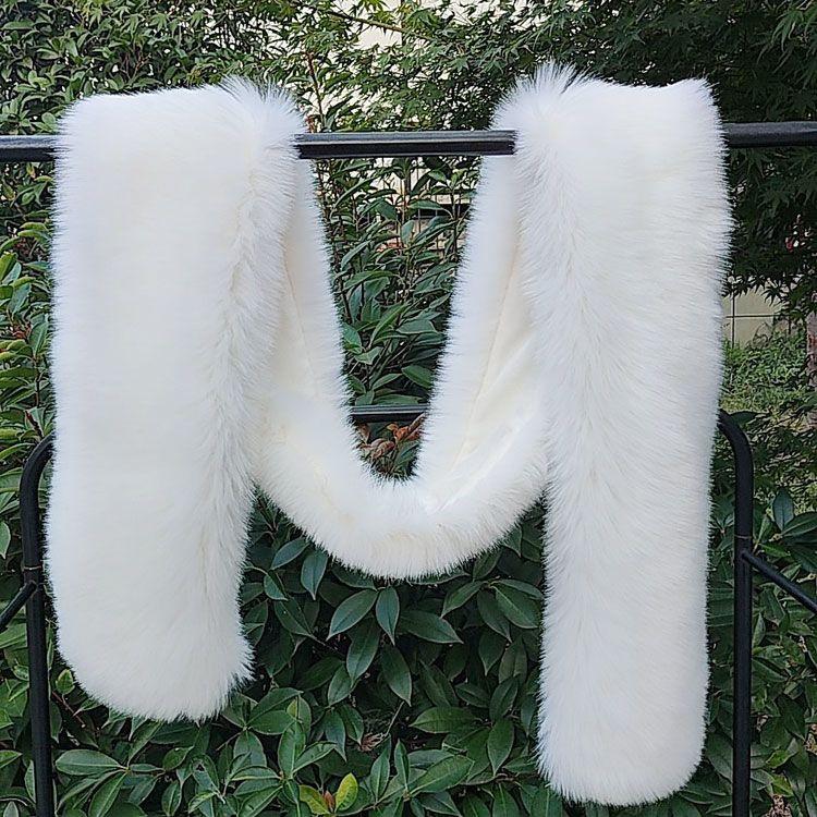Long Catwalk Scarf Shawl Neck Scarf High-end All-in-onenew Arrivalheattechthickened Imitation Fur Women's Scarf