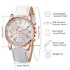 4PCS Women's Watches Fashion Leather Band Roma Dial Quartz Watch
