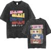 Gewaschenes Vintage Anime Bocchi The Rock Gotoh Hitori Grafik T-Shirt Herren Damen Freizeit Baumwolle Übergroße T-Shirts Streetwear Unisex