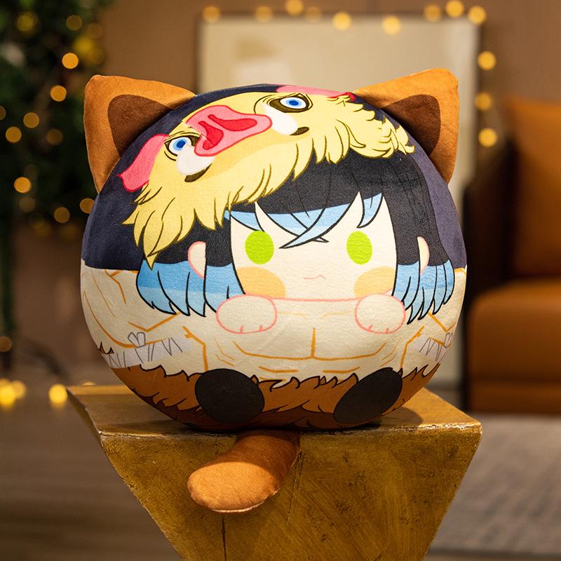 Demon Slayer Plush Pillow & Keychain Set: Tanjiro, Nezuko, Zenitsu, Shinobu, Inosuke
