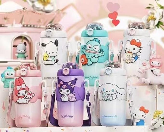 Hangyodon Kuromi Thermos Water 500ml Vacuum 316 Stainless Perfect for and Keeps Drinks Cold and Perfect Gift for Bottle, Insulated, Steel, Commuting,