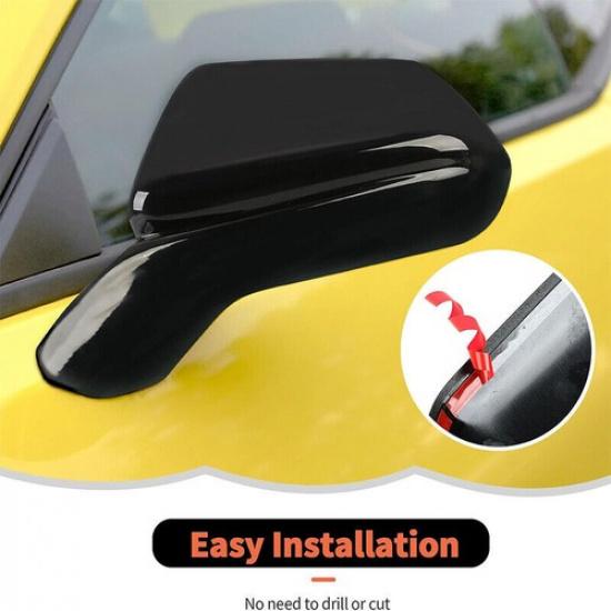 For 2016- Chevy Camaro Gloss Black Side Mirror Covers Add-On W/o TSH ,