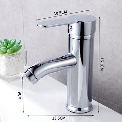 Electroplated Stainless Steel Curved Spout Hot Water Basin Faucet