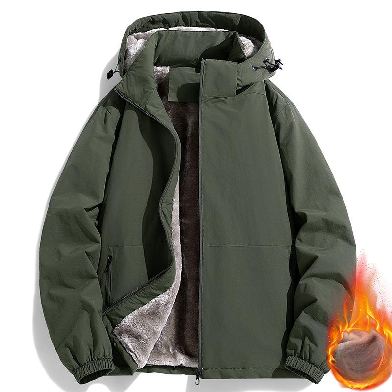 Jacket Couple Autumn and Winter Men's Plush Plus Thickened Women's Top Warm Windproof Cotton Jacket