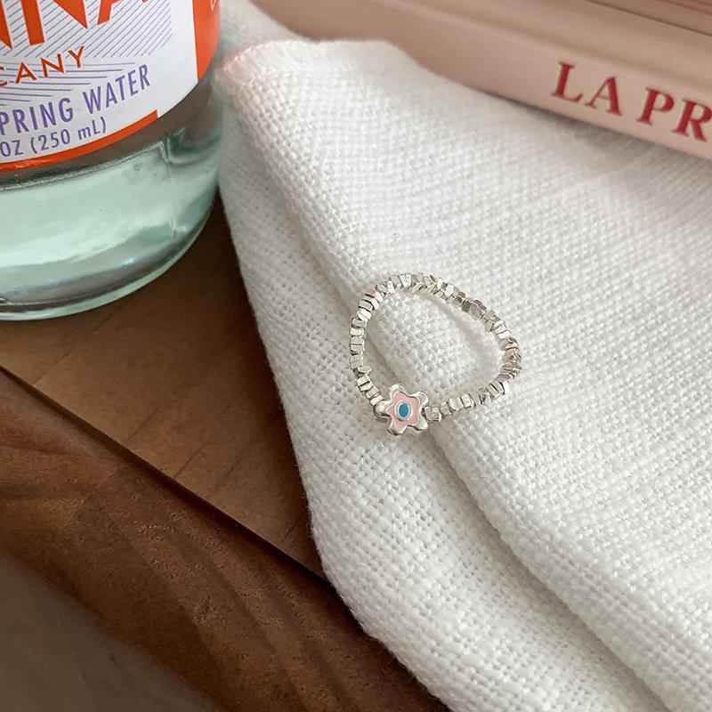 

Style Elegant Korean Floral Beaded Ring For Women Adjustable Open Design Fashion Accessory J4118
