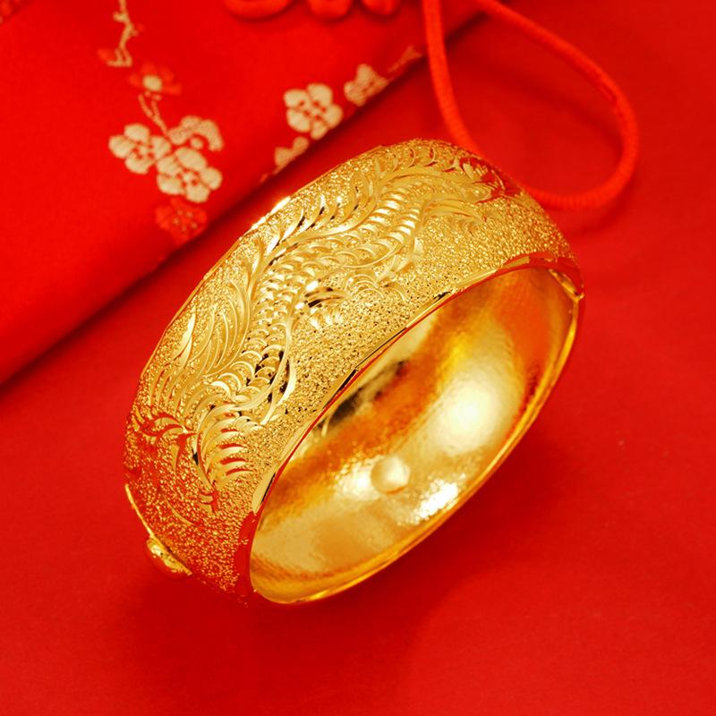 Dragon and Phoenix Bracelet, Female Gold Bracelet, Light Luxury, Advanced Master Ring 17CM