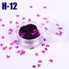 12Color Nail Flash  Discoloration Nail Decoration Butterfly Sequins