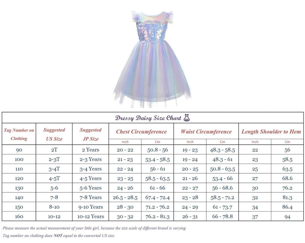 Unicorn Princess Rainbow Tulle Dress for Toddler Kids Girls Birthday Costume with Headband Fancy Party Outfit Size Years [Dressy Daisy] 2-3