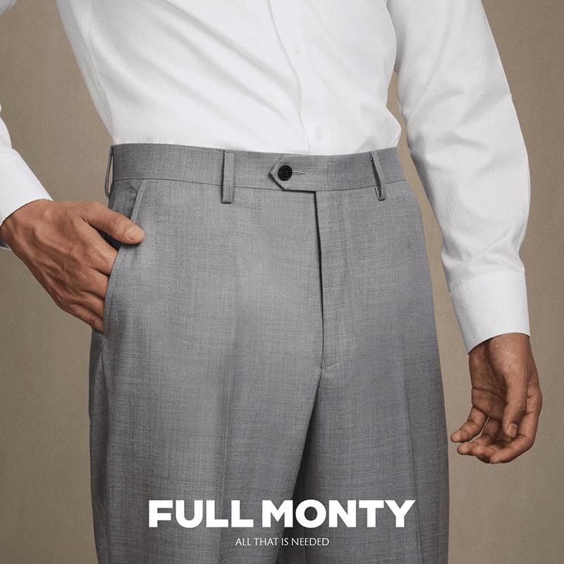 Men s Slim-Fit Australian Wool Business Casual Suit Trousers L