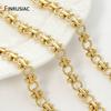 18K Gold Plated Brass Heavy Thick Chain for Jewelry,Punk Round Link Chain for DIY Necklace Bracelet Making Supplies Accessories