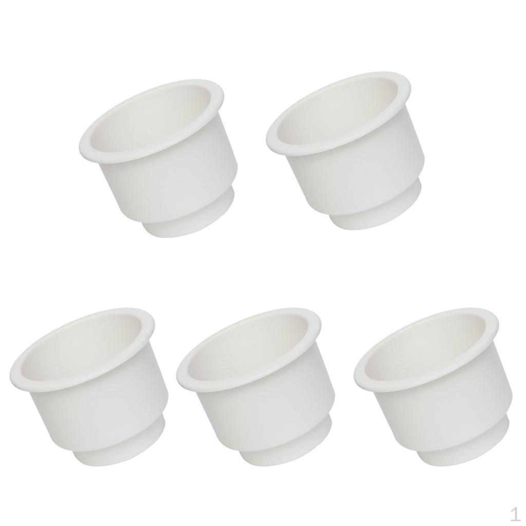 5x White No Holes Cup Drink Can Bottle Holder Convenient Boat Motorhome High Quality
