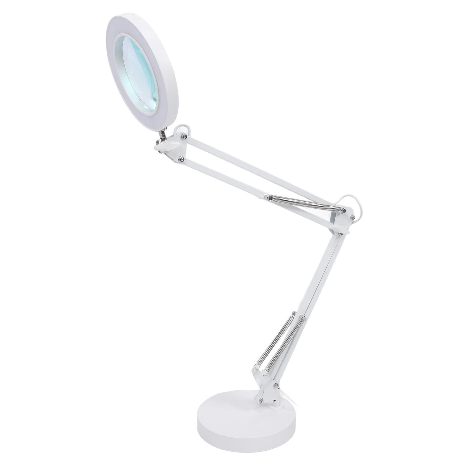 

Настольная светодиодная лампа 3000K‑6000K 10 Яркость 72 световых чипа Beauty Swing Arm Lamp с 5-кратным увеличением белый