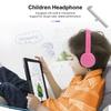 Foldable Wired Stereo Headset Children Headphone with Microphone for Smartphone TabletPink
