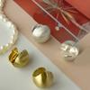 Unique Ball Shape Studs Earrings Ear Studs Fashion Ears Jewelry Copper Texture Suitable for Various Occasion Wear