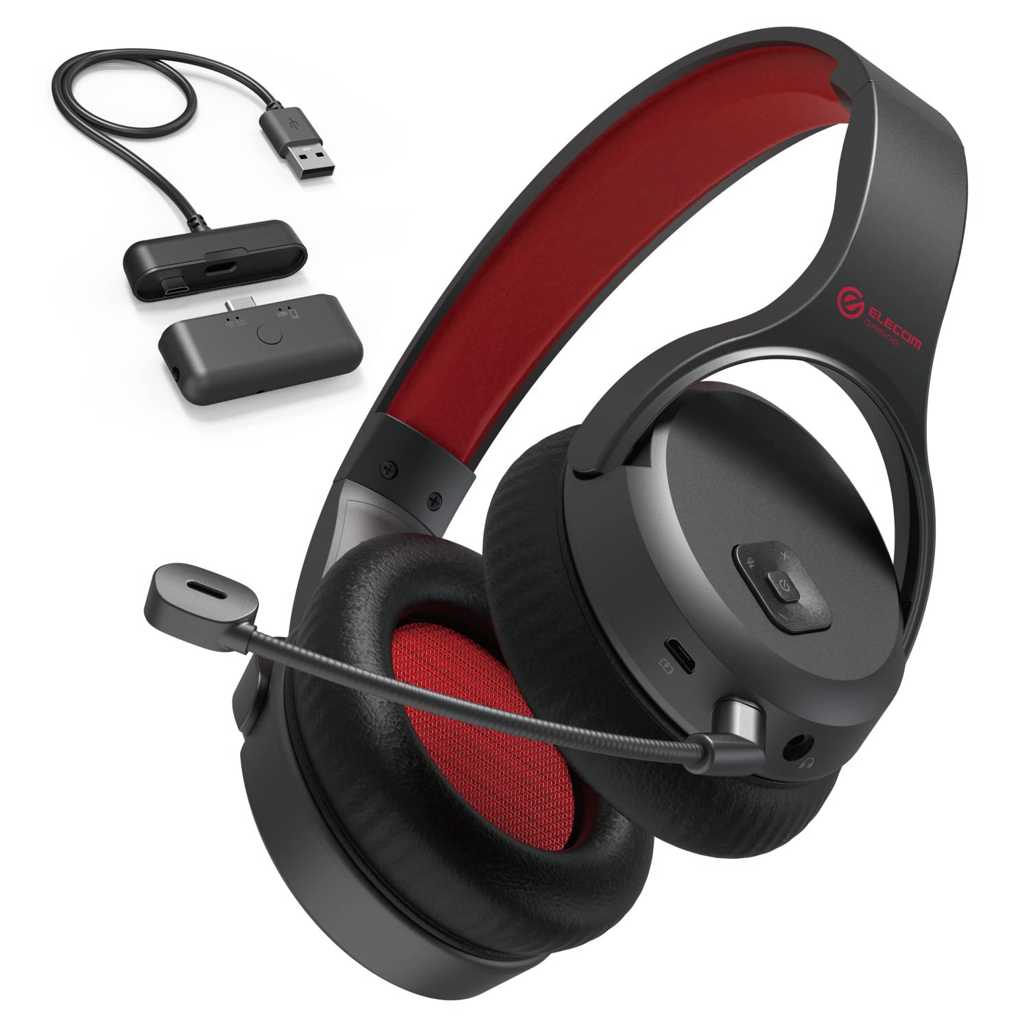

ELECOM Gaming Headset Wireless Mixer Function with USB Transmitter 5 4 NINTENDO Mute Function Black Standard Type [PS / / SWITCH] HS-GMW70BK чорний
