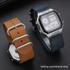 18mm Retro Echte Rindsleder Uhrenarmband Für Casio AE1200 AE1300 A158W/A168 W-216H Konvexer Anschluss Herrenarmband Schwarz Braun Blau