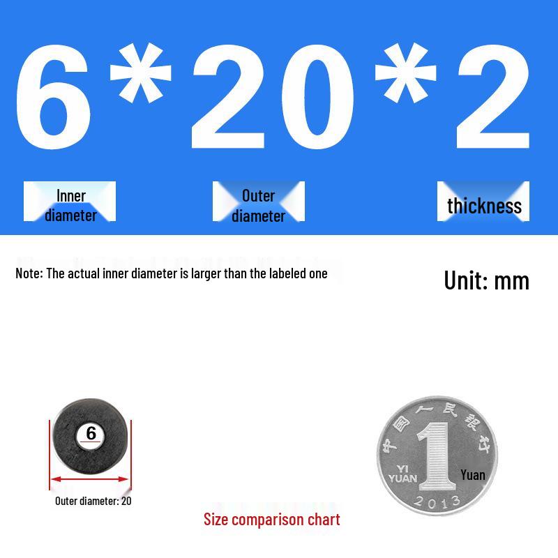 Galvanized Metal Flat Washer - Thin, Thickened, Enlarged Edge, Round, Sizes M3 to M10