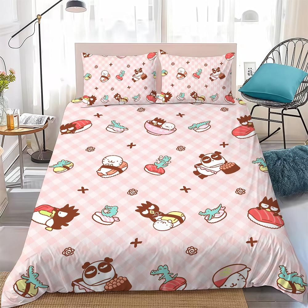 B-Badtz-Maru Cute Duvet Cover Set Home Style Bedding Soft Laundry Cotton Bed 3 Piece Set Student Dormitory Gift