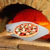 Pizza Shovel and Pizza Cutter Metal Non-Stick Pizza Peel with Wood Handle Cake Lifter Transfer Tray for Homemade Baking Bread