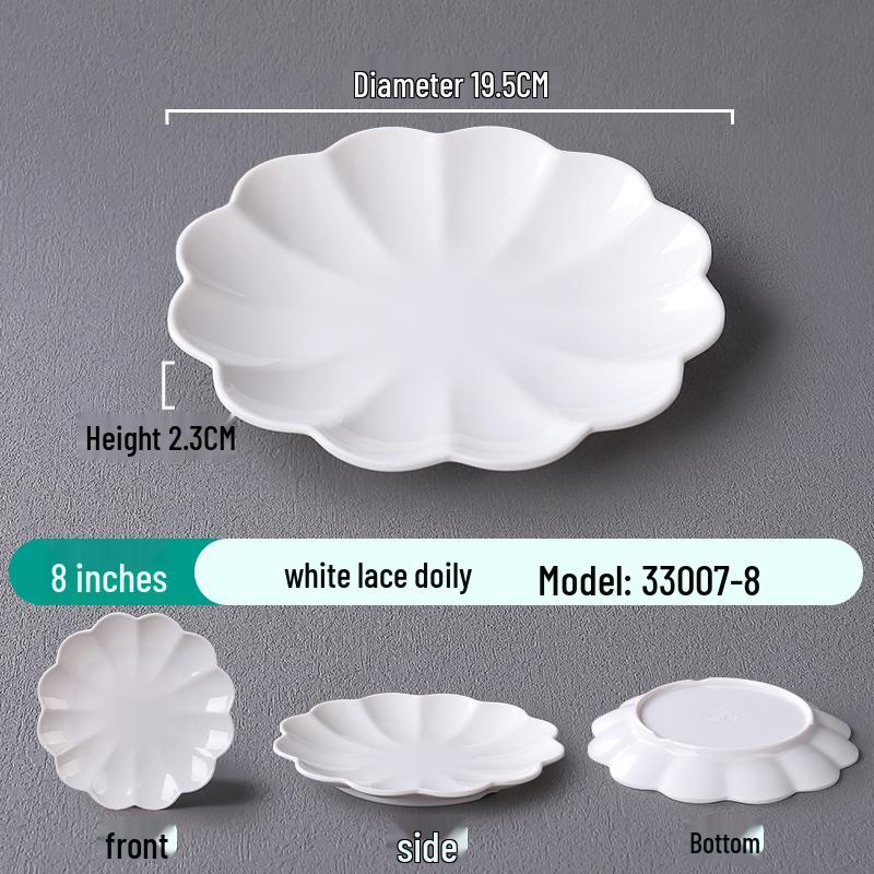 Japanese-Style Plastic Petal Plates for Restaurants - Ideal for Hot Pots, Cold Dishes, Side Dishes, Stir-Fry, and Tableware.