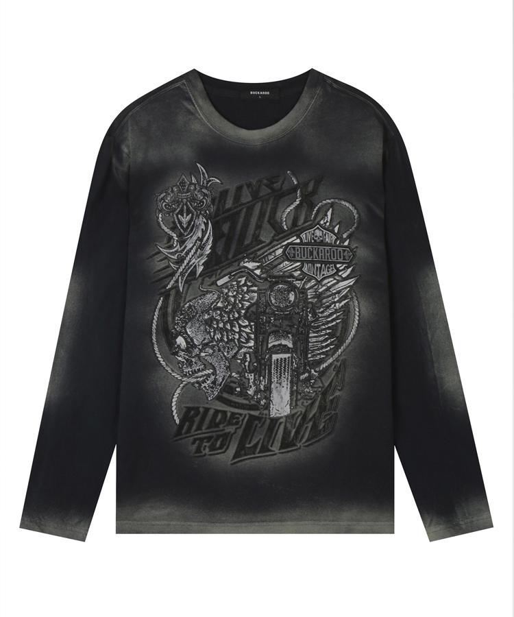 Burkeru Vintage Artwork Long Sleeve Ts Black Black_M