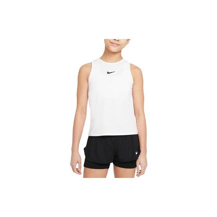 Nike Kids Victory Solid Logo Tennis Tank Top Kids Tops White CV7573-100