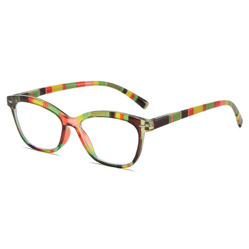 

Модные женские мужские цветные очки для чтения Легкие Гибкие Пружинные петли Защита от синего света Пресбиопические очки +350 degrees зелёный