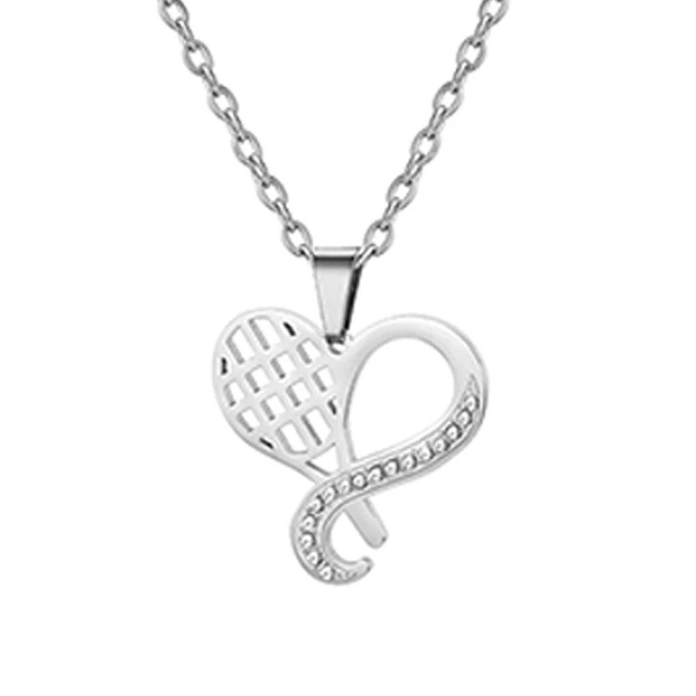 Sports Theme Diamond Necklace Volleyball Tennis Basketball Baseball Jewelry Gift For Athletes And Sports Lovers