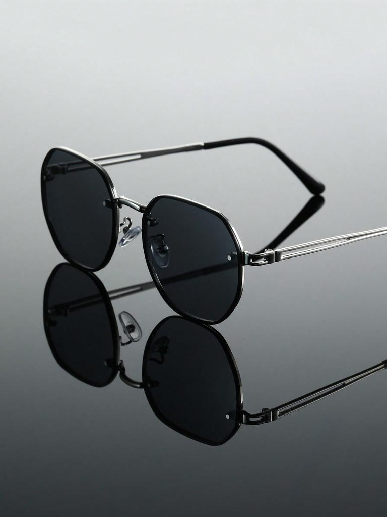 1PC Fashion Geometric Metal Oversized Frame Men Sunglasses For Women Outdoor Daily Life Shades Eyewear Accessories.