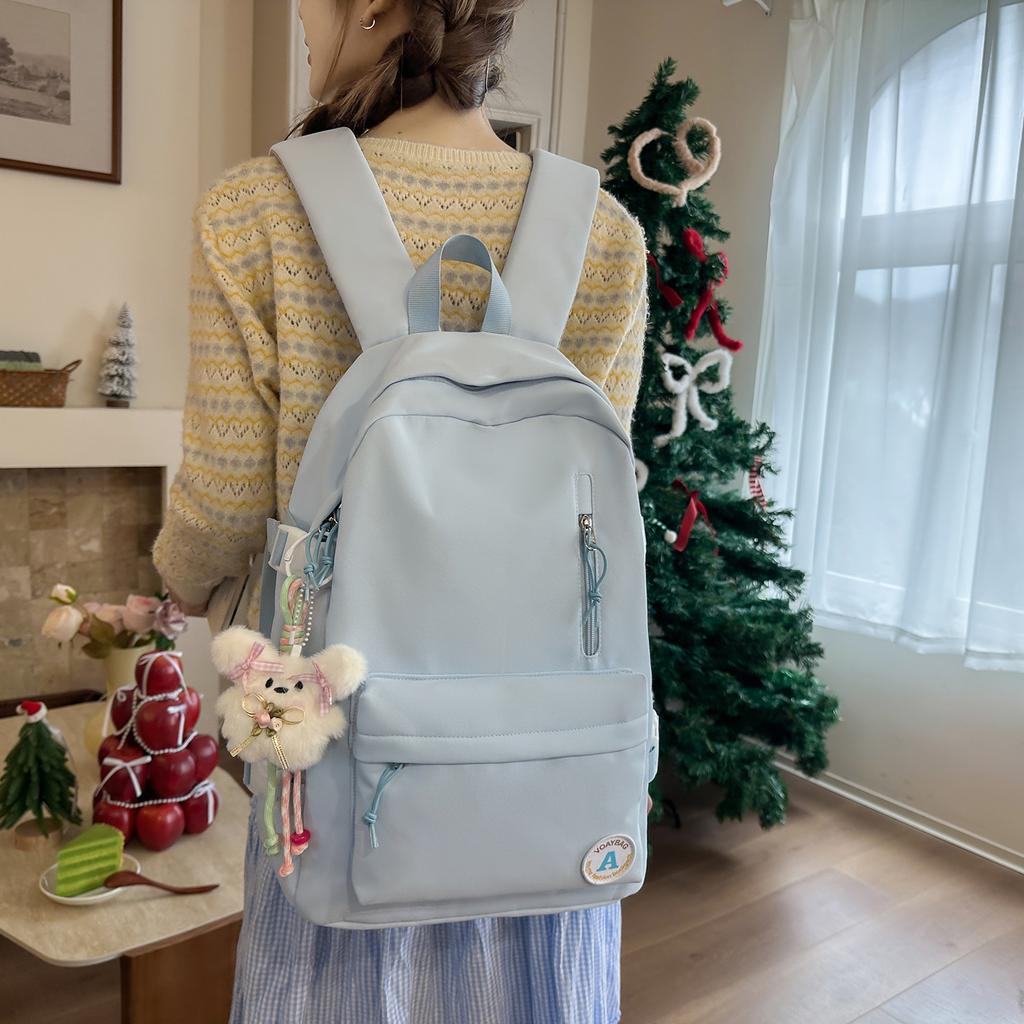 Schoolbag New College Style School Bag Girls Korean Ins High Value Candy Color School Bag Junior High School Student Lightweight Backpack