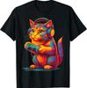 Gamer Cat Video Games Adult Funny Gift Gaming T-Shirt