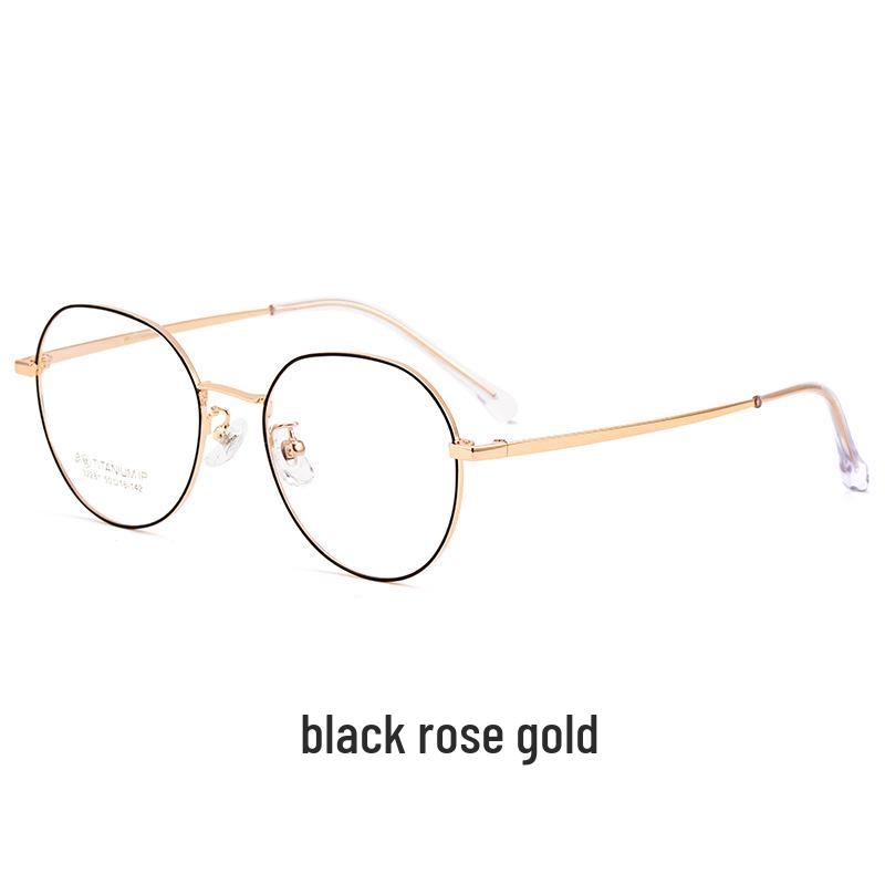 Retro Round Ultra-Light Full-Rim Titanium Eyeglass Frame for Women (Myopia) 32281
