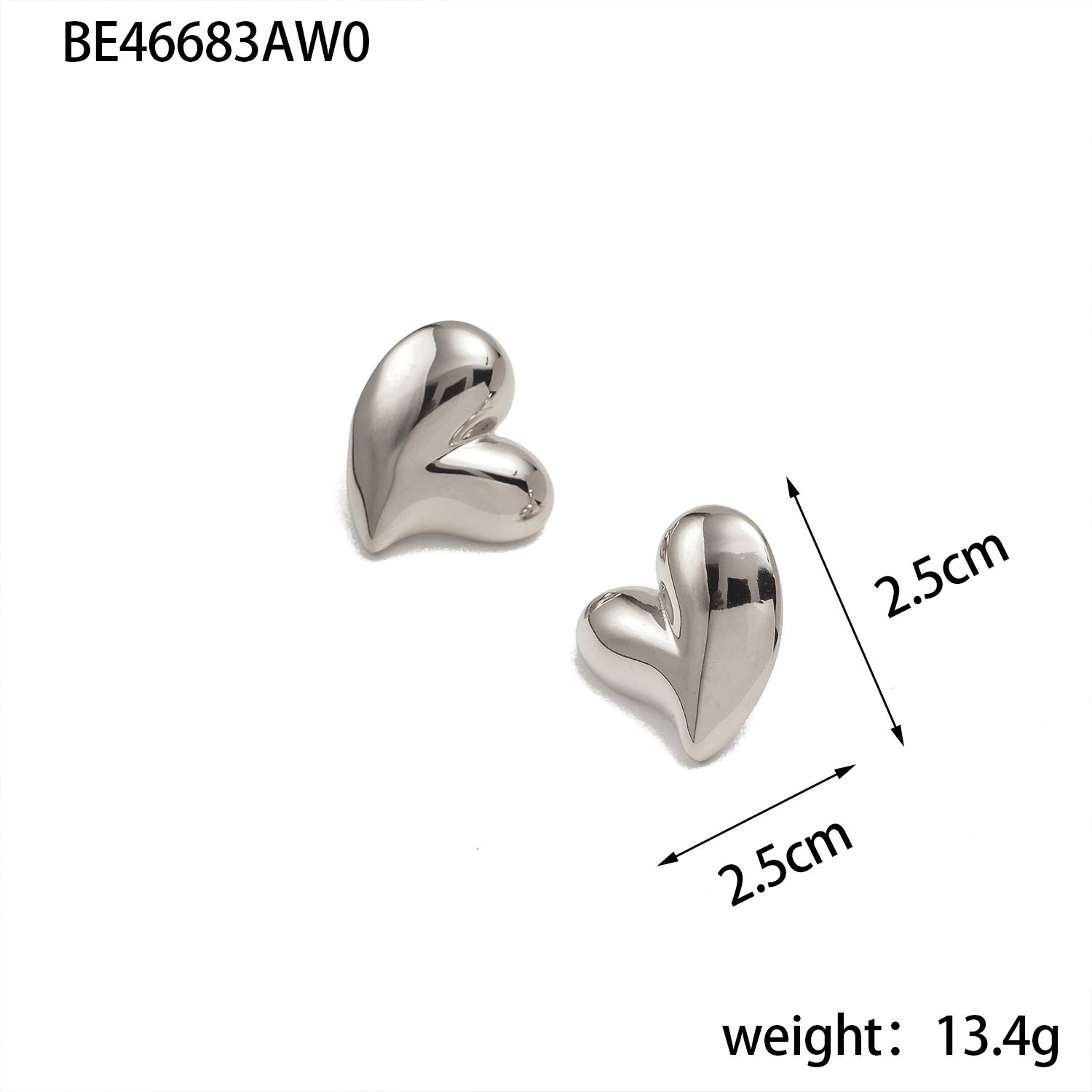 

CARLIDANA High Quality Punk Chunky Large Heart Stud Earrings Waterproof 18k Gold Plated Stainless Steel Earrings for Women