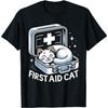 First Aid Cat Graphic Tee Funny Nurse Doctor Healthcare Medical Themed Casual T-Shirt for Men
