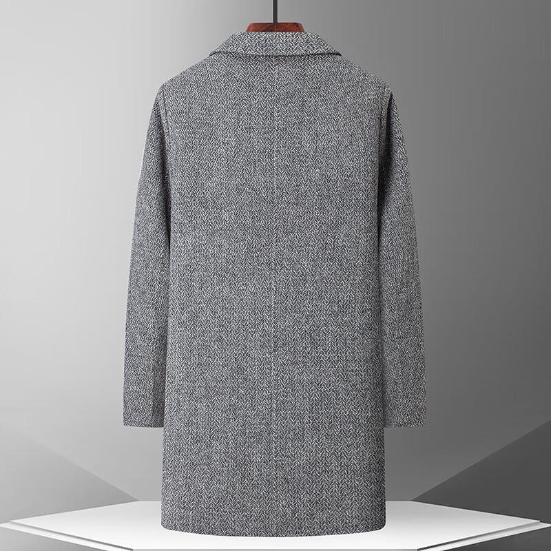 FAPAI Men's Detachable Down Lined Wool Overcoat