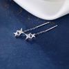 S999 Foot Silver Tetragonal Star Earrings Female Star Earrings Niche Light Luxury Cold Wind High Sense Sterling Silver Ear Jewelry