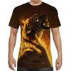 Letní Pánské Tričko s Krátkým Rukávem s 3D Potiskem Vzorů Zvířat s Kulatým Výstřihem Módní Ležérní