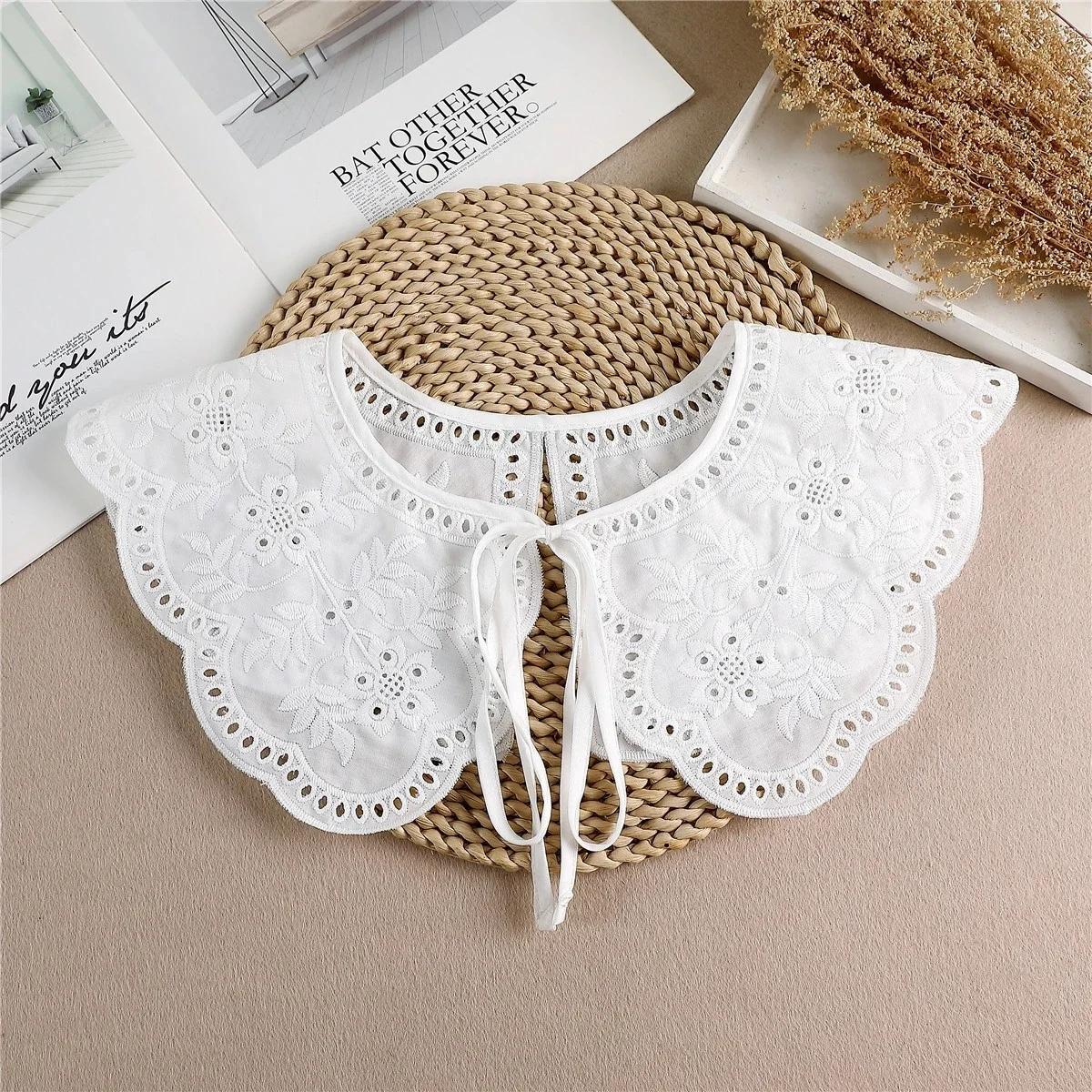 

Perfect Match Summer Bow Tie Shawl White Fake Collars For Women Removable Dress Detachable Collar Wrap Shawl False Collar Decor