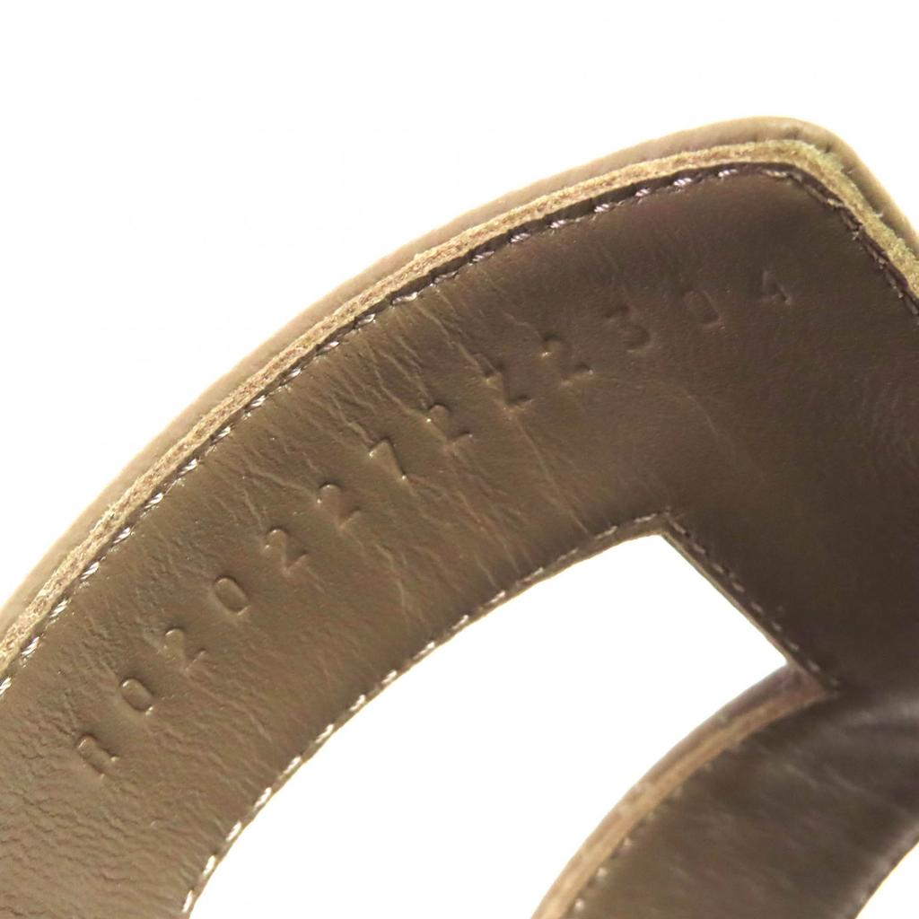 Pristine HERMES Mule Oran H logo leather flat sandals leather Women 37 Used