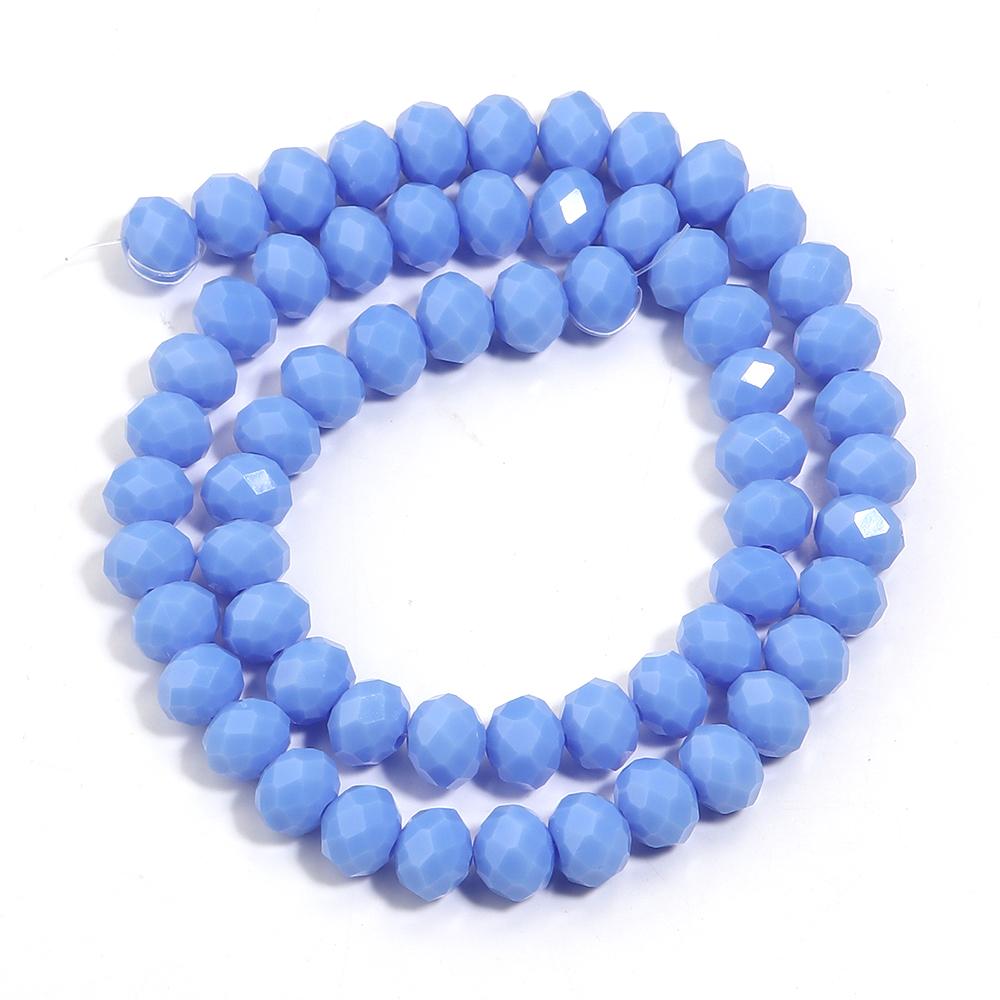 1 Strang 4/6/8mm Facettierte Porzellankristallperlen Hellblaue Glas lose Perlen für Schmuckherstellung DIY Halsketten Armbänder Zubehör