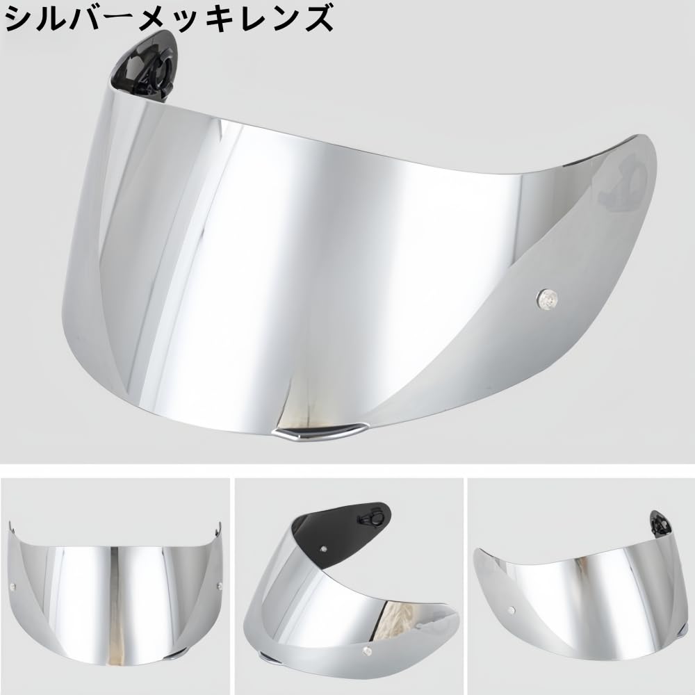 Wayocfei AGV K1 Shield, [Compatible: K1 S/K3 SV/K5 S/K5] Helmet Visor UV Absorption Motorcycle Helmet Aftermarket Replacement (Silver Plated Lenses)