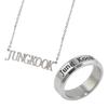 HVRNT Jung Kook Ring + Necklace 2-Piece Set BTS Anklet Name Member Collection Goods Womens Mens Gift Korean Accessories Support