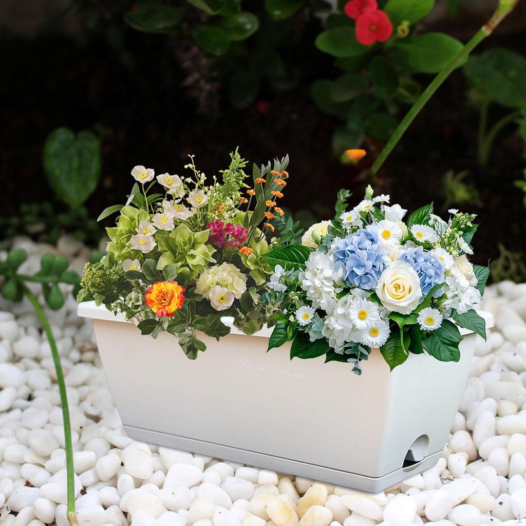 Balkonkasten, Gemüseanbaubehälter, bruchsicher mit Drainagelöchern, rechteckig