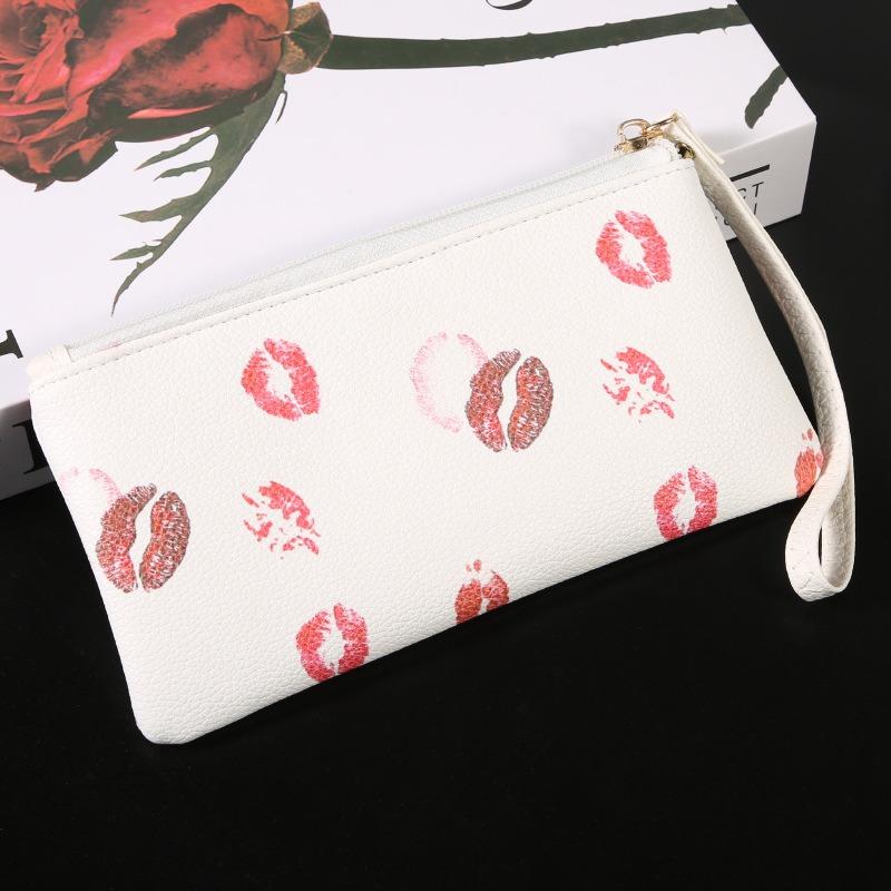

Classic retro zipper women s wallet short change bag small card bag simple multi-functional storage bag cherry