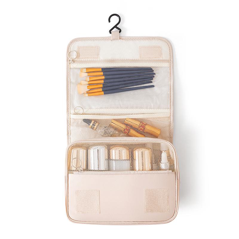 Korean Style Minimalist Hanging Travel Makeup Bag - Large Capacity Portable Wash and Storage Bag with Hook